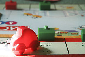 A photograph of the children's version of Monopoly
