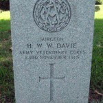 The grave of Dr Henry William Wilson Davie MRCVS at Greenlawn Cemetery, Newport News