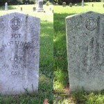 The graves of Confederate veterans John B. Nottingham and William H. Booker at Greenlawn Cemetery Newport News