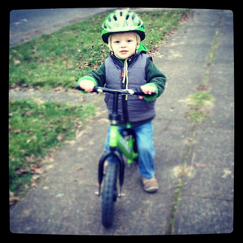 True was gifted a hand me down bike and this kid is all over it. We met a new neighbor friend the other day. "Oh you have the child that we often see flying down the sidewalk on the bike or scooter. " Yes. That sounds about right. He is two vibrant, aliv