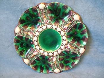 Minton majolica oyster plate