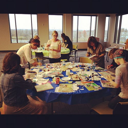 An afternoon of art making with friends in Kansas.