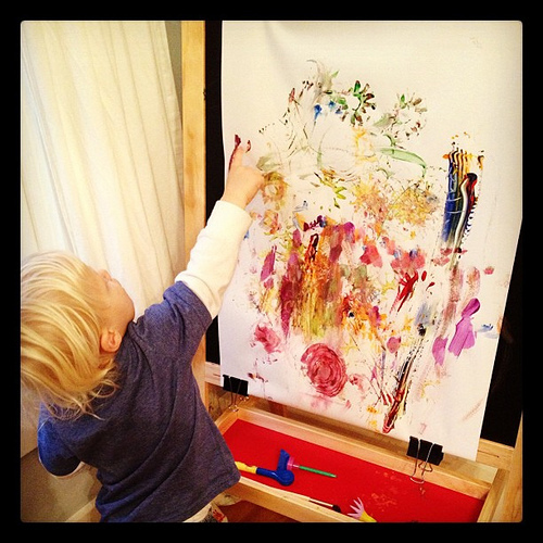 Stunned at how gorgeous he paints without any direction or help at all.