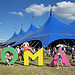 Children on the WOMAD sign