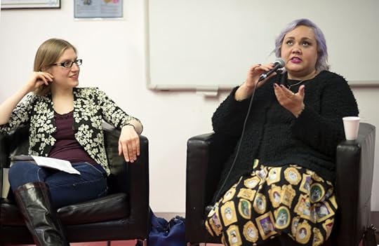 Me with Tanya Byrne. Some exciting thoughts were clearly happening.