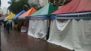 Booths in rain