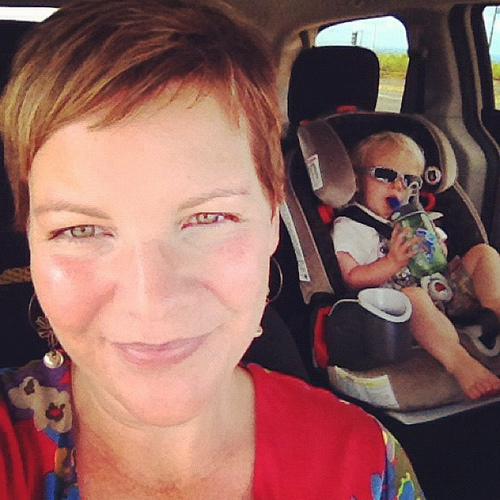 On our way to a wedding on a lavender farm.