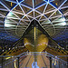 The hull of the Cutty Sark at night