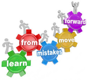 Learn From Mistakes Move Forward People Climbing Gears