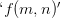 `f(m, n)