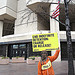 An Amnesty protestor outside FBI HQ