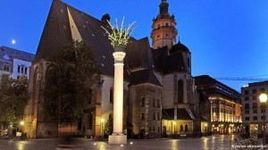 The Church of St. Nicholas and the Peaceful Revolution Memorial.