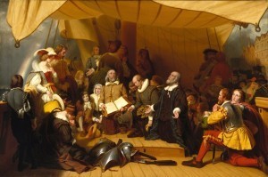 Brooklyn_Museum_-_Embarkation_of_the_Pilgrims_-_Robert_Walter_Weir_-_overall