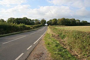 English: Goadby Road Looking towards Eastwell....