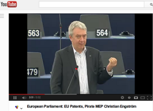 Video of my intervention in the patent debate