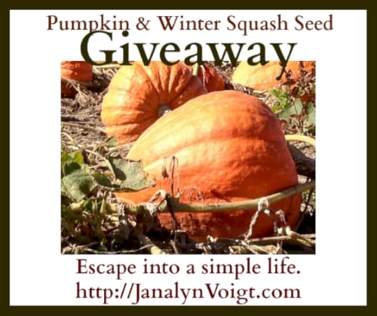Pumpkin and Winter Squash Seed Giveaway from @JanalynVoigt |Escape into a simple life