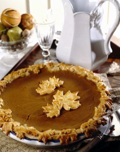 Pumpkin Pie with Pastry Leaf Crust