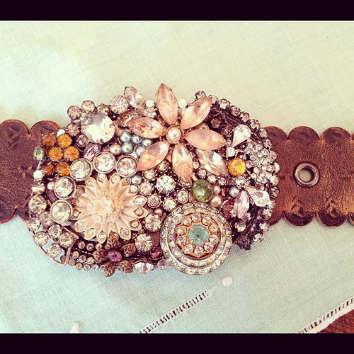 I am loving the belt buckle I made at cowgirl art camp last weekend! Thank you Terri brush for the workshop and @tiffanykirchner for the jewels!!!