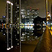 Millwall Dock and Canary Wharf at night