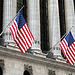US flags on the New York Stock Exchange