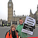 Andy Worthington and Joy Hurcombe in front of Big Ben