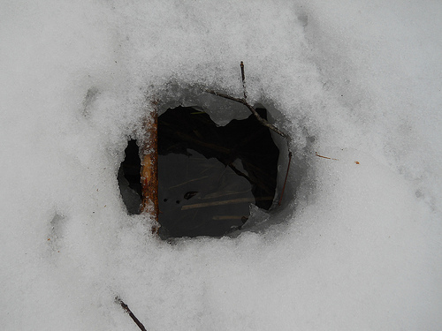 hole in the snow