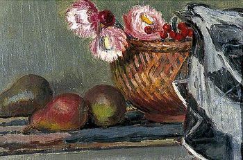 V bell still life of pears and everlasting flowers c1945 charleston