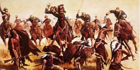 Soldiers attacking Indians