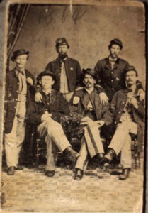 Oney Foster Sweet (far left) with companions from the 1st Pennsylvania Light Artillery, Battery F, 1864