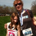 Post-race cheering with daughter Elly!