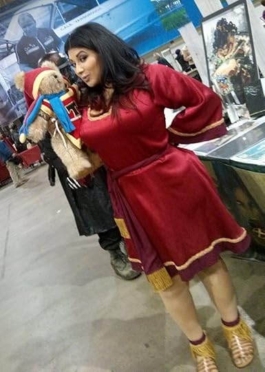 Tristan the Teddy Bear meets Ivy Doomkitty at VA Comic Con