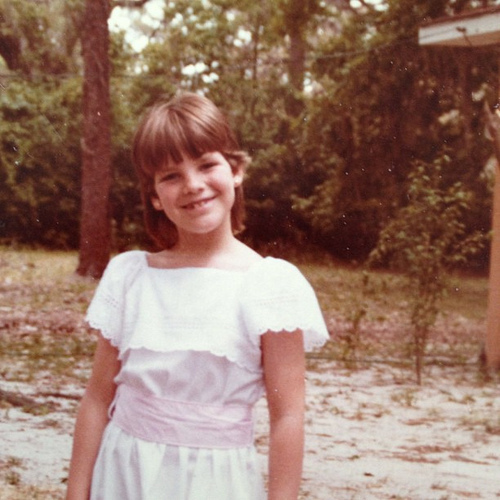 Me age 8 I think. Country girl who loved boss hog on dukes of hazards. Major tomboy I was.