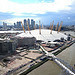 The Dome and Canary Wharf from the sky