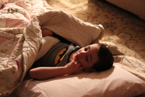 On the floor at Christmas, NOT because he was sick