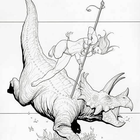 Frank Cho Jungle Girl - cover inks