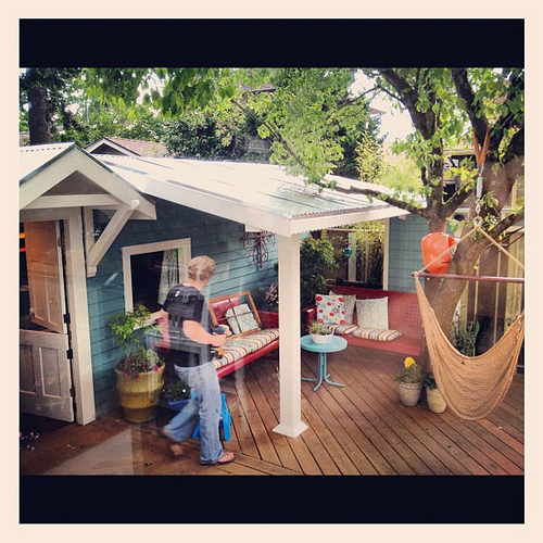 Current view of our back deck. Coming along! This was a giant mud pit two weeks ago.
