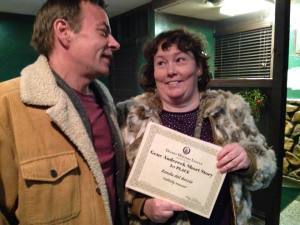 Ronda Del Boccio Holding Award Certificates from Ozarks writers League Contests 2014