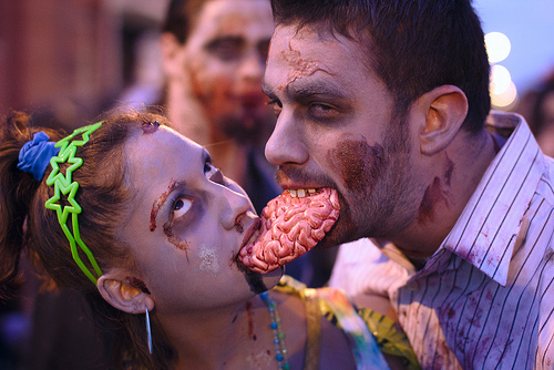 Lady and the zombie tramp
