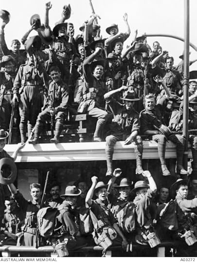 Embarkation of the Australian Naval and Military Expeditionary Force (AN&MEF) for New Guinea. At the request of the British Government a special force, the Australian Navy and Military Expeditionary Force, was raised between 10 August 1914 and 18 August 1914, and despatched against the neighbouring German colonies. Public domain via Australian War Memorial.