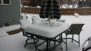 Patio in snow