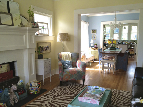 living room view into DR