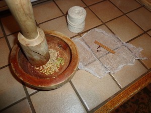 I used cheesecloth to make a spice bag.