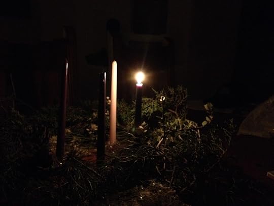 Advent wreath 2014 - 1 candle lit