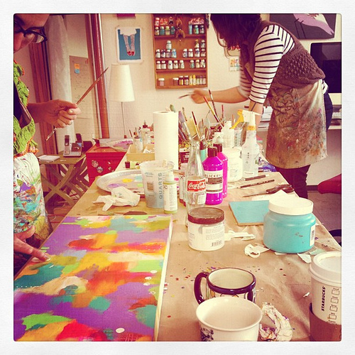 Art day with @matirose and @andreascher love!