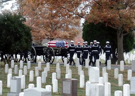 The caisson carrying the casket of LCDR John T. 'Jack' Doherty, USN (Ret)
