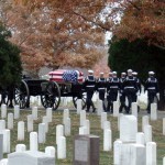 The caisson carrying the casket of LCDR John T. 'Jack' Doherty, USN (Ret)