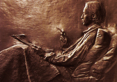 Robert Louis Stevenson Plaque close up