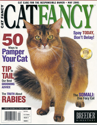 My dad's first Cat Fancy Cover, May 2001