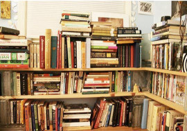 Overstuffed shelves.