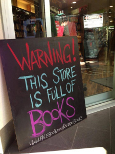 warning full of books